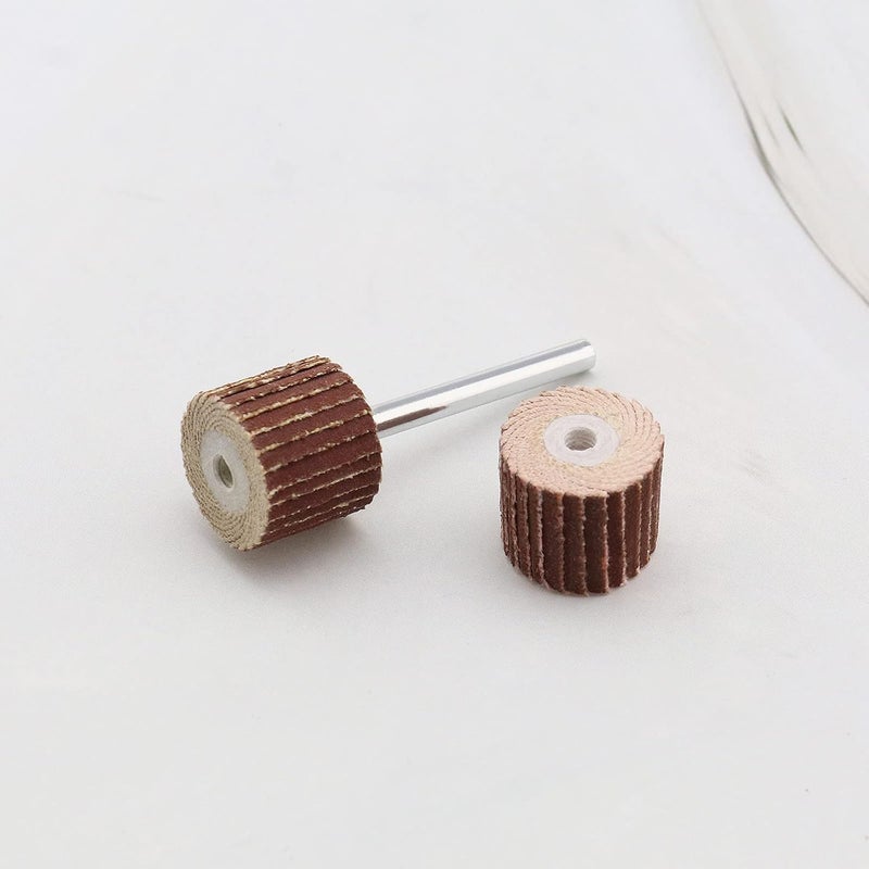 Micro Traders 20Pcs 600 Grit Flap Wheel Sandpaper Sanding Disc for Rotary Tools with Long Handle Shank Mandrel 13x12x3mm/0.51x0.47x0.12inch Emery Cloth Polish Tool Accessories - Image 5